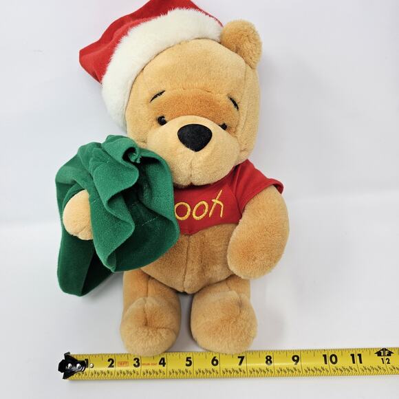 Winnie The Pooh Christmas Plush Red Sweater Santa Hat Gift Bag Stuffed Animal - Picture 7 of 7